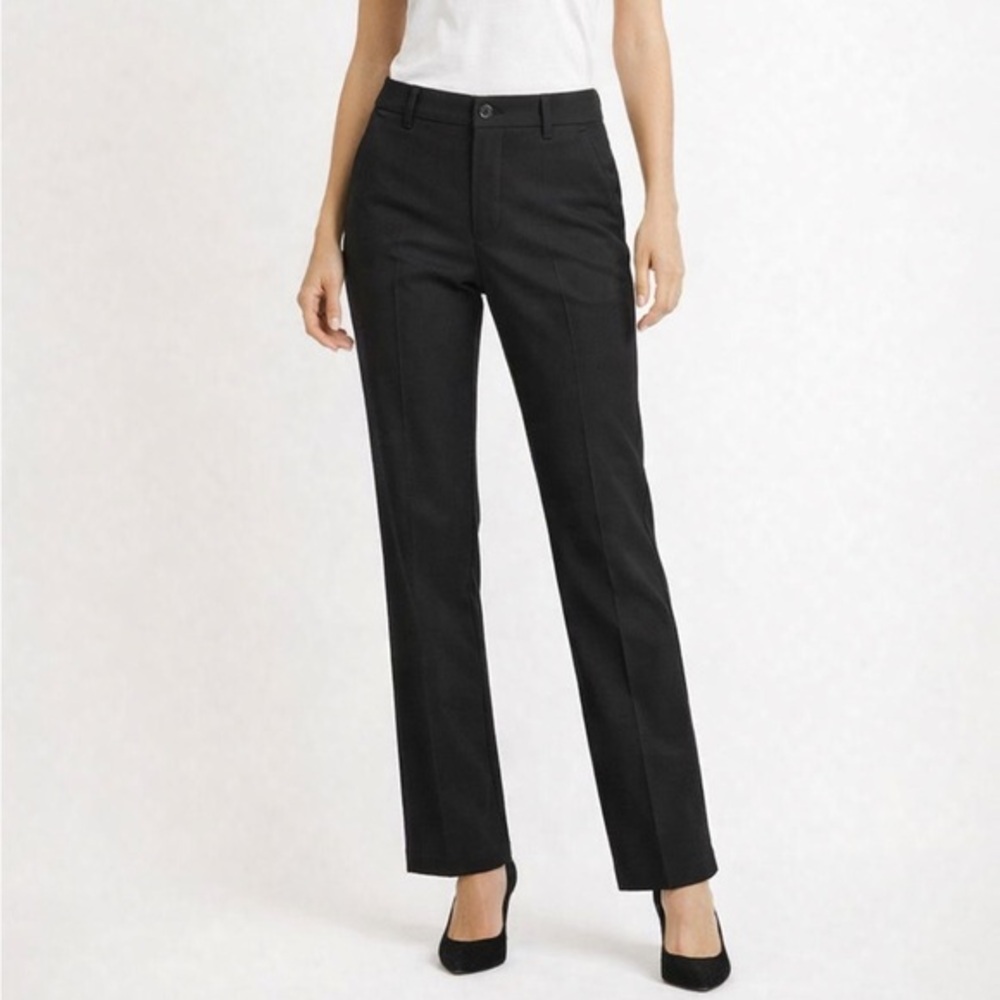 Vince Black High Rise Straight Leg Pants Size 18 Stretch Career‎ Minimal